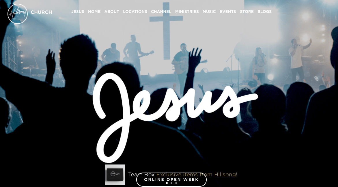 Hillsong Home Page, Direct Message: Jesus