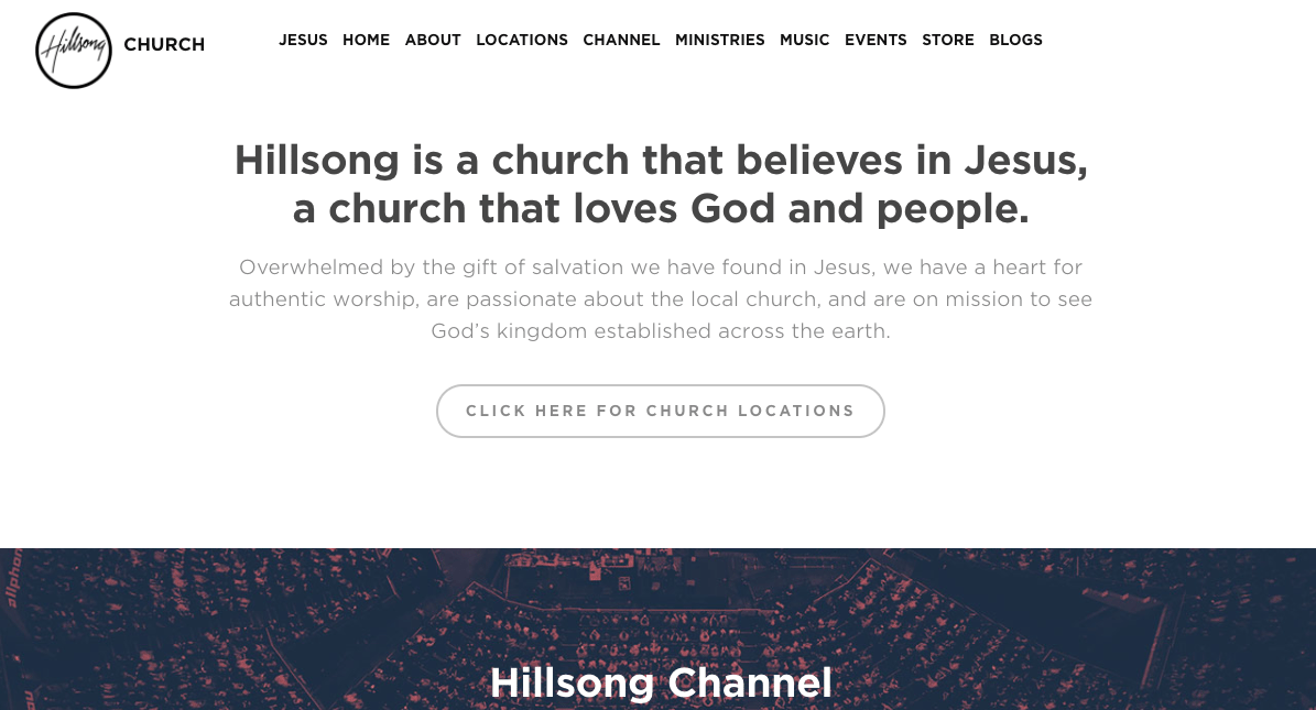 Simple & Direct Language, Hillsong Homepage