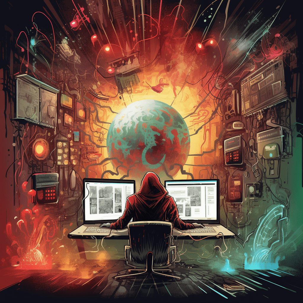 digital illustration representing the importance of internet security and recovery from hacking websites.