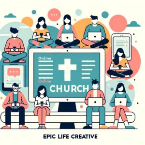 Diverse individuals using devices connected to an online church platform, representing an effective online church strategy.